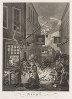 KG 15048
<br/>
Night uit de prentenserie Four times of the day
<br/>
<em>Hogarth, William (1697 - 1764)</em>
